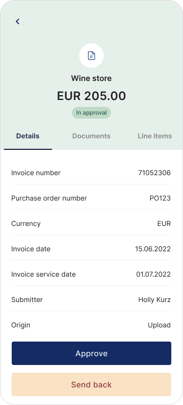 Tab-based prototype — screen 1